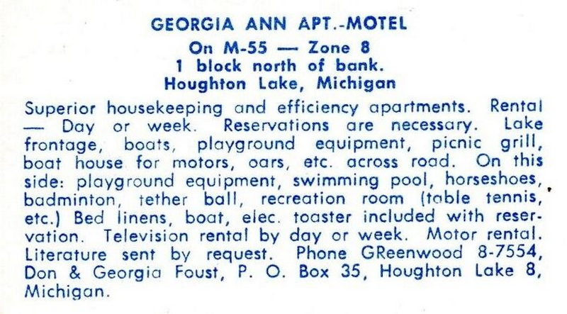 Georgia Ann Apt Motel - Vintage Postcard (newer photo)